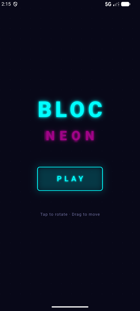 Outra tela do Bloc Neon no celular