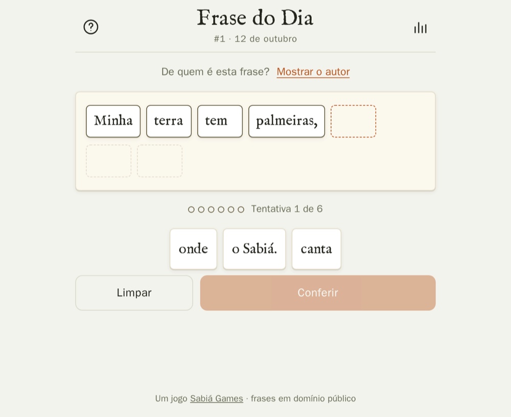 Tela do Frase do Dia